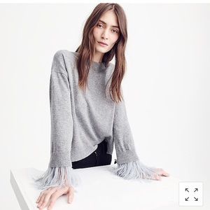 Brand new J. Crew sweater with feather sleeves